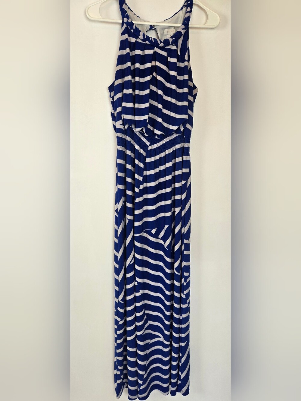 Chico's Blue and White Striped Maxi Dress